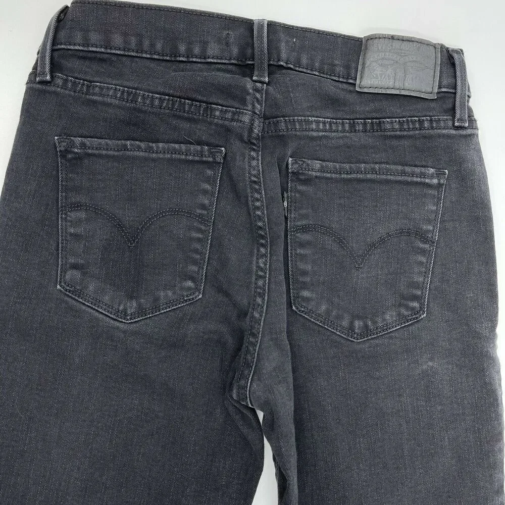 Levis 311 Shaping Skinny Jeans Womens Size 27 Black Stretch Denim Mid Rise STAIN